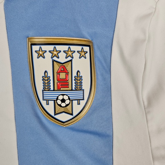 Puma Uruguay National Team Soccer Jersey White Blue AUF Mens Small Short Sleeve - Picture 4 of 12
